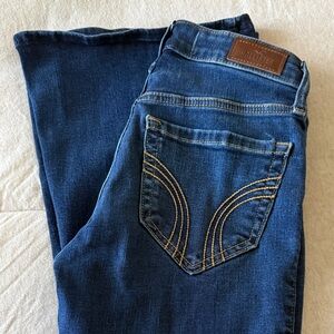 Hollister Dark Blue High Rise Flare Jeans